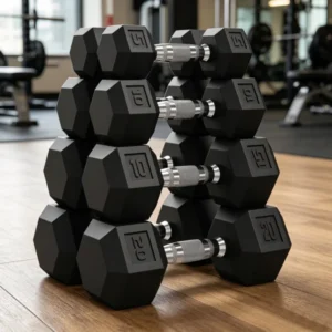 5-20 LB Hex Dumbbell Set of 8, Hand Weights Dumbbells Pair with Cast Iron Core